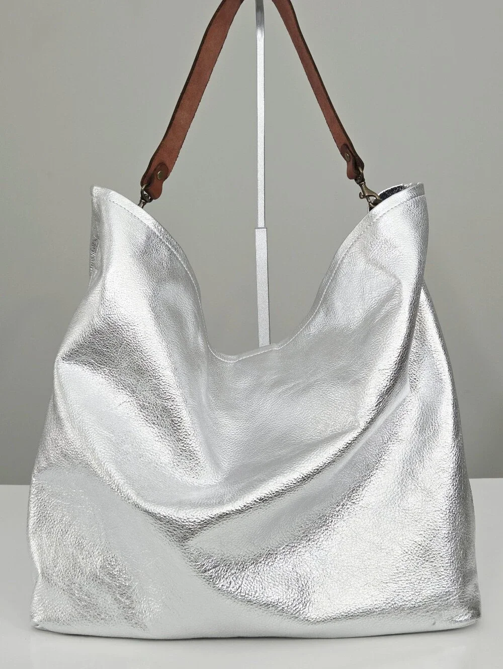 EXCELLENT PARKER THATCH XL JANE BAG - LEATHER SILVER - Picture 7 of 8